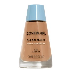 CoverGirl Clean Matte Liquid Foundation 1.0 fl oz…Color: 560 Classic Tan